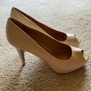 Nine West Camya Leather Platform pump peep toe